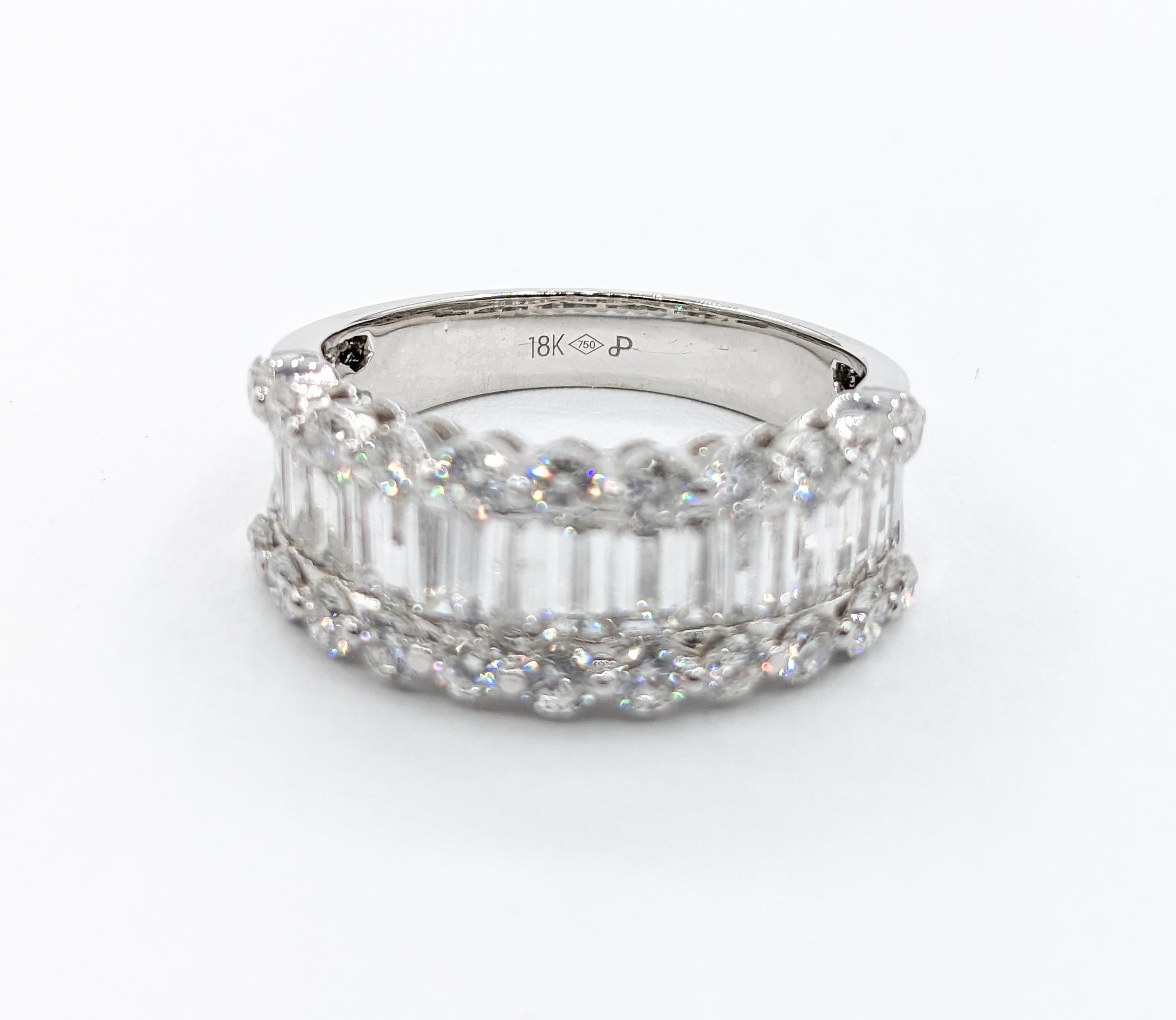 3.00ctw Diamond Ring In 18k White Gold For Sale 4