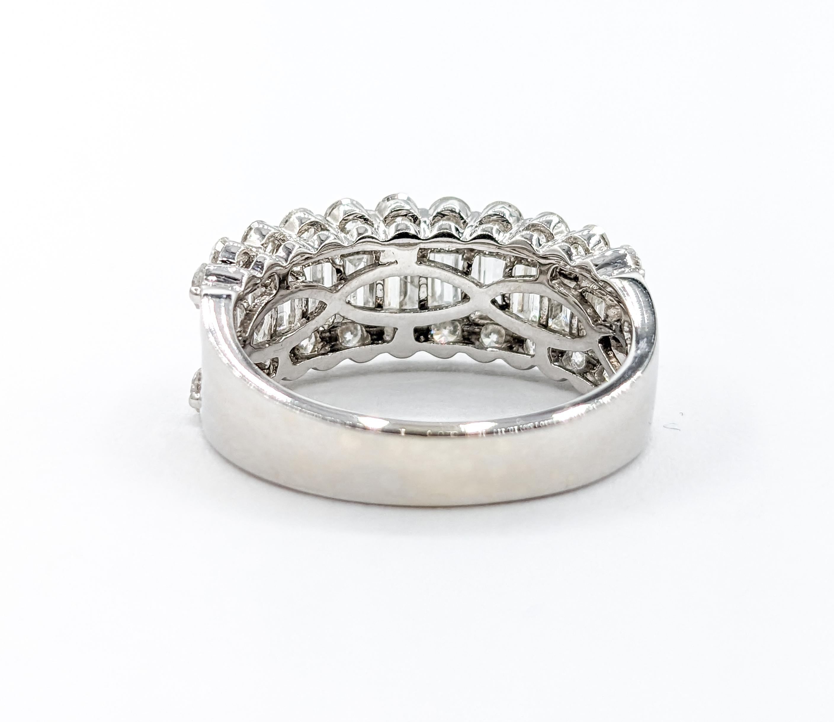 3.00ctw Diamond Ring In 18k White Gold For Sale 2