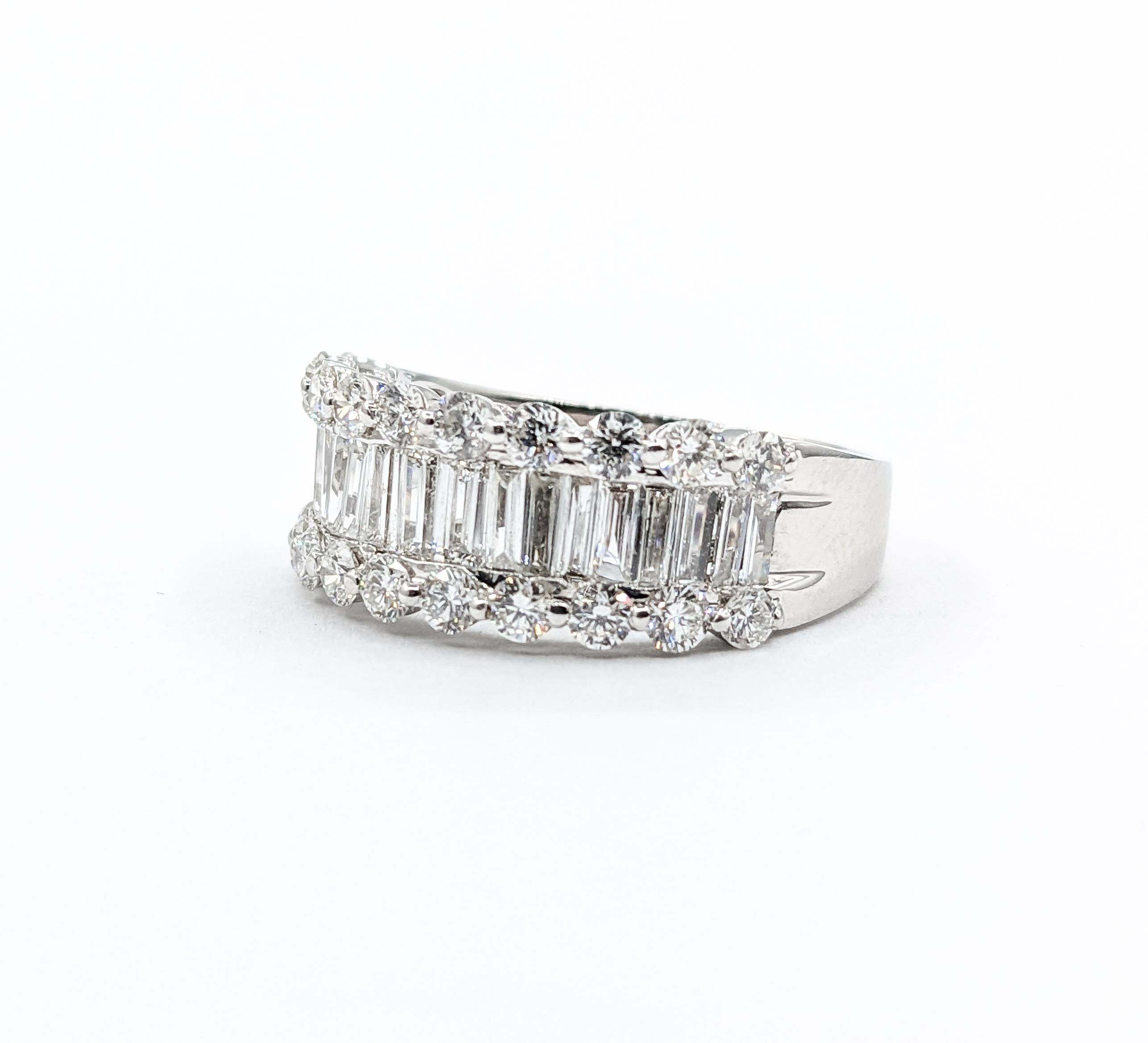 3.00ctw Diamond Ring In 18k White Gold For Sale 3
