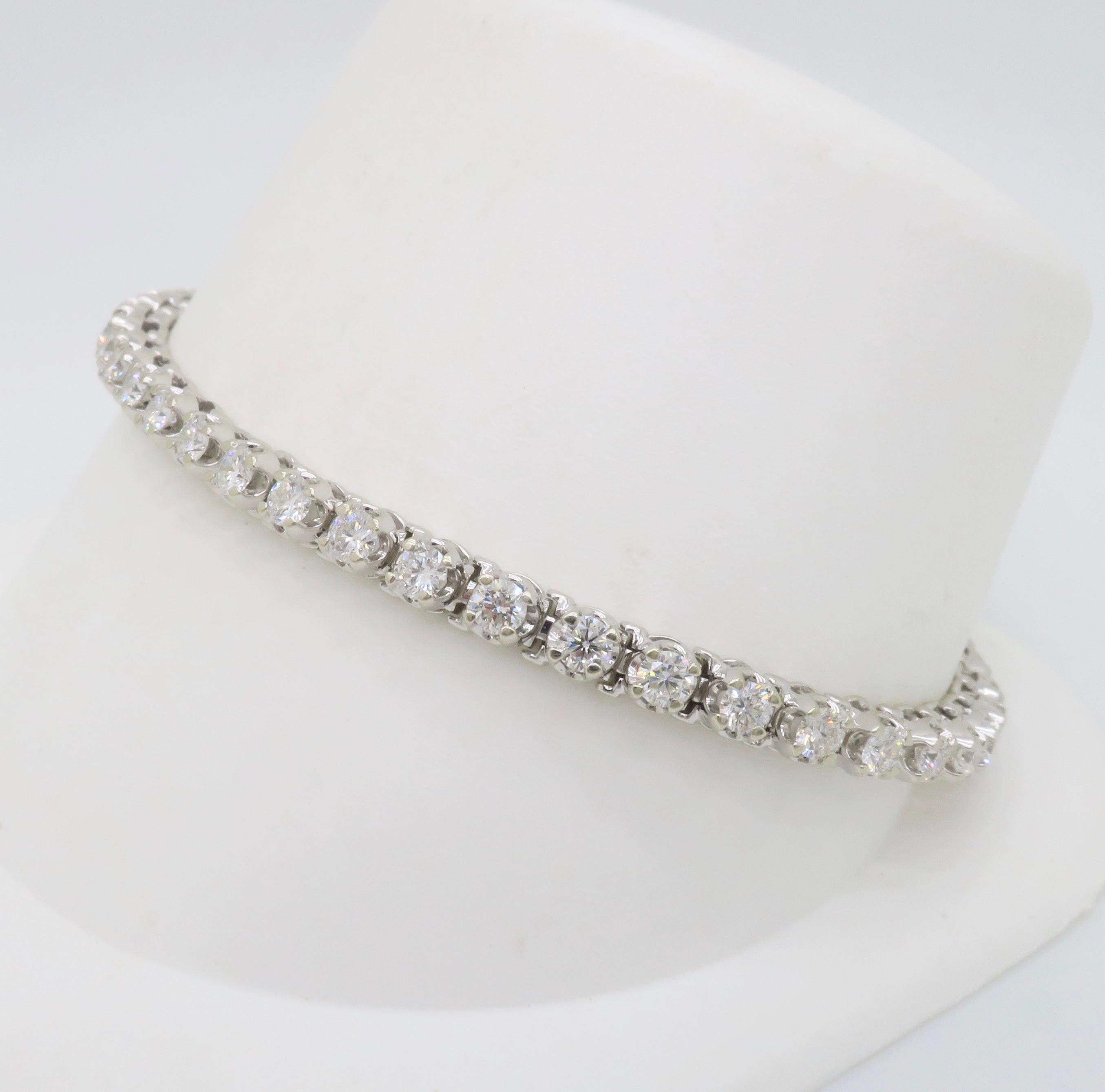 da uomo o donna Bracciale tennis con diamanti 3.00CTW