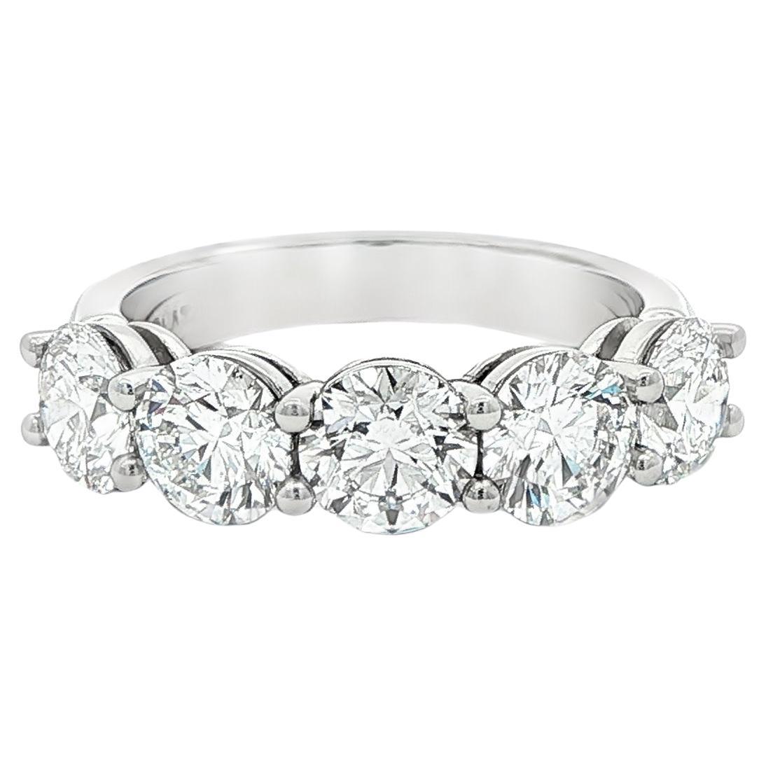 3.00CTW. Bandeau en platine avec diamants ronds et brillants certifiés GIA