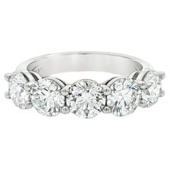 3.00CTW. Bandeau en platine avec diamants ronds et brillants certifiés GIA
