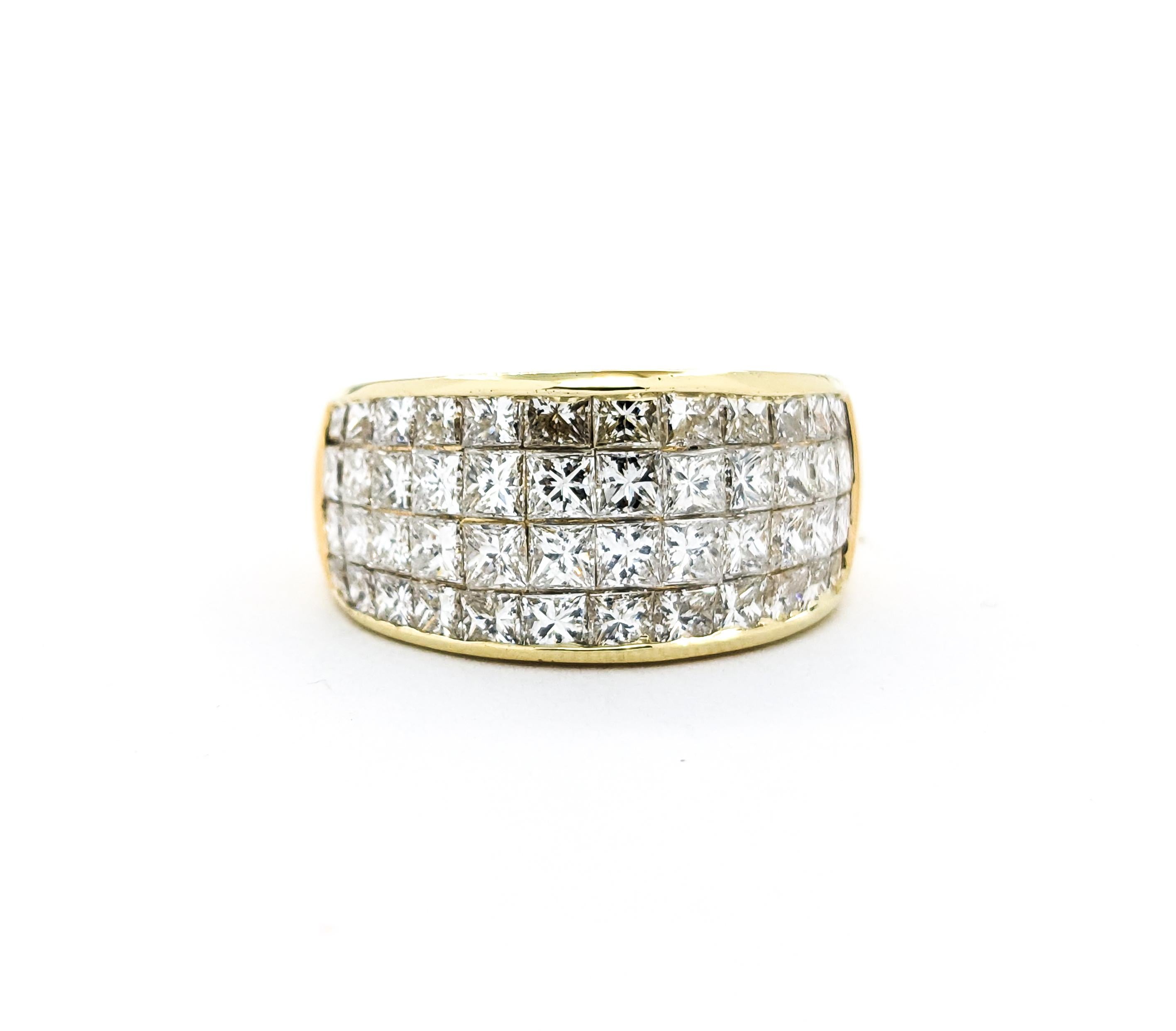 3,00 Karat unsichtbar gefasster Diamantring aus Gelbgold 5