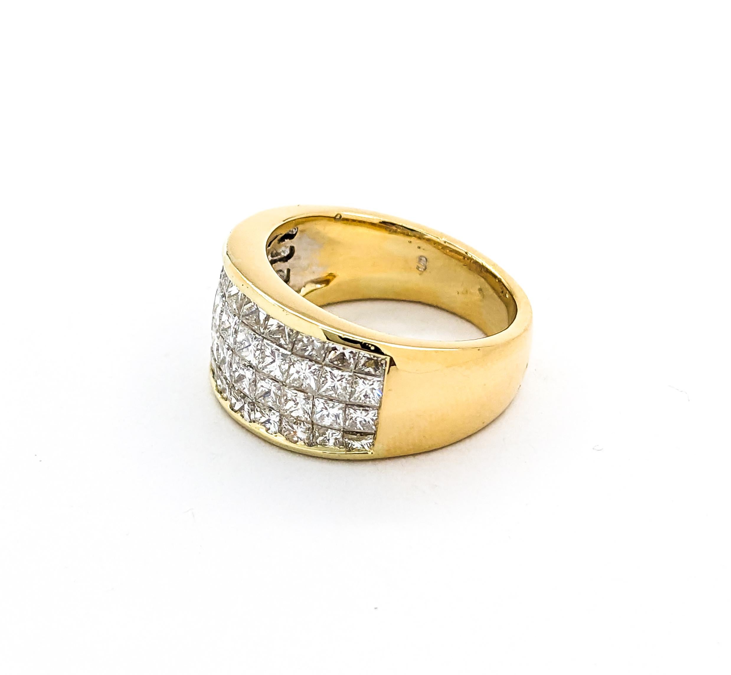 3,00 Karat unsichtbar gefasster Diamantring aus Gelbgold 3