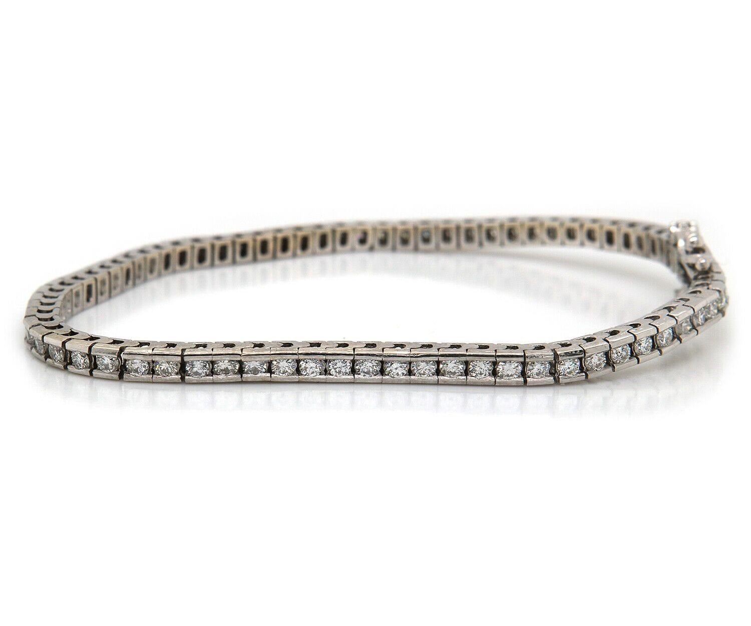 14k white gold diamond tennis bracelet