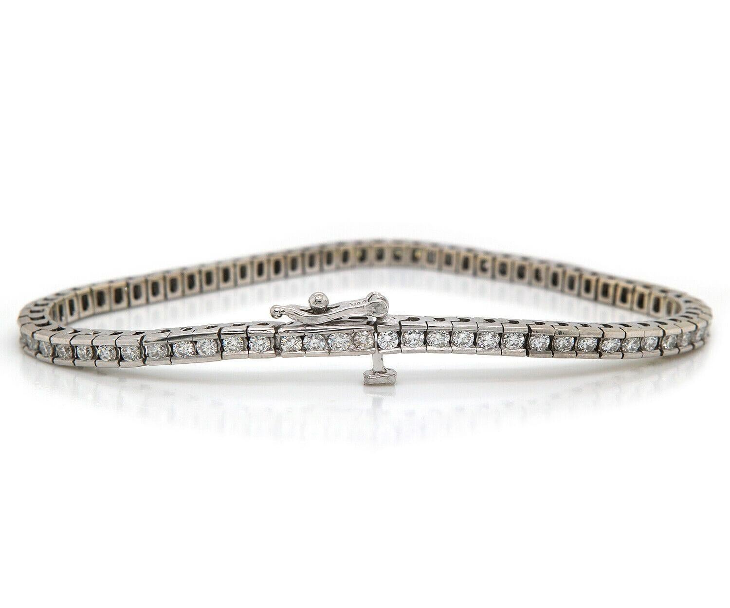 14k white gold tennis bracelet