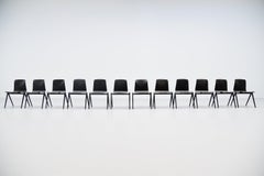 300x Pagholz Stacking Chairs Set Black, Germany, 1970