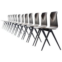 300x Pagholz Stacking Chairs Set Black, Germany, 1970