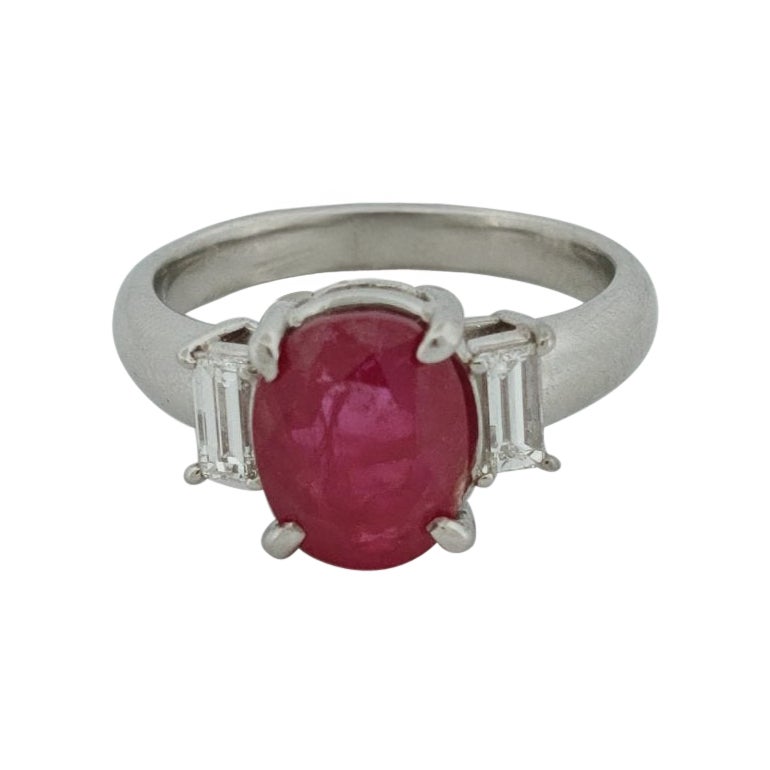 3,01 Karat Burma-Rubin-Cocktailring (ohne Hitze) in PT 900
