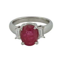 3.01 Carat Burma (No-Heat) Ruby Cocktail Ring in PT 900