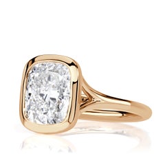 3.01 Carat Cushion Diamond Ring Brilliant White 14K White Gold Everyday Royalty