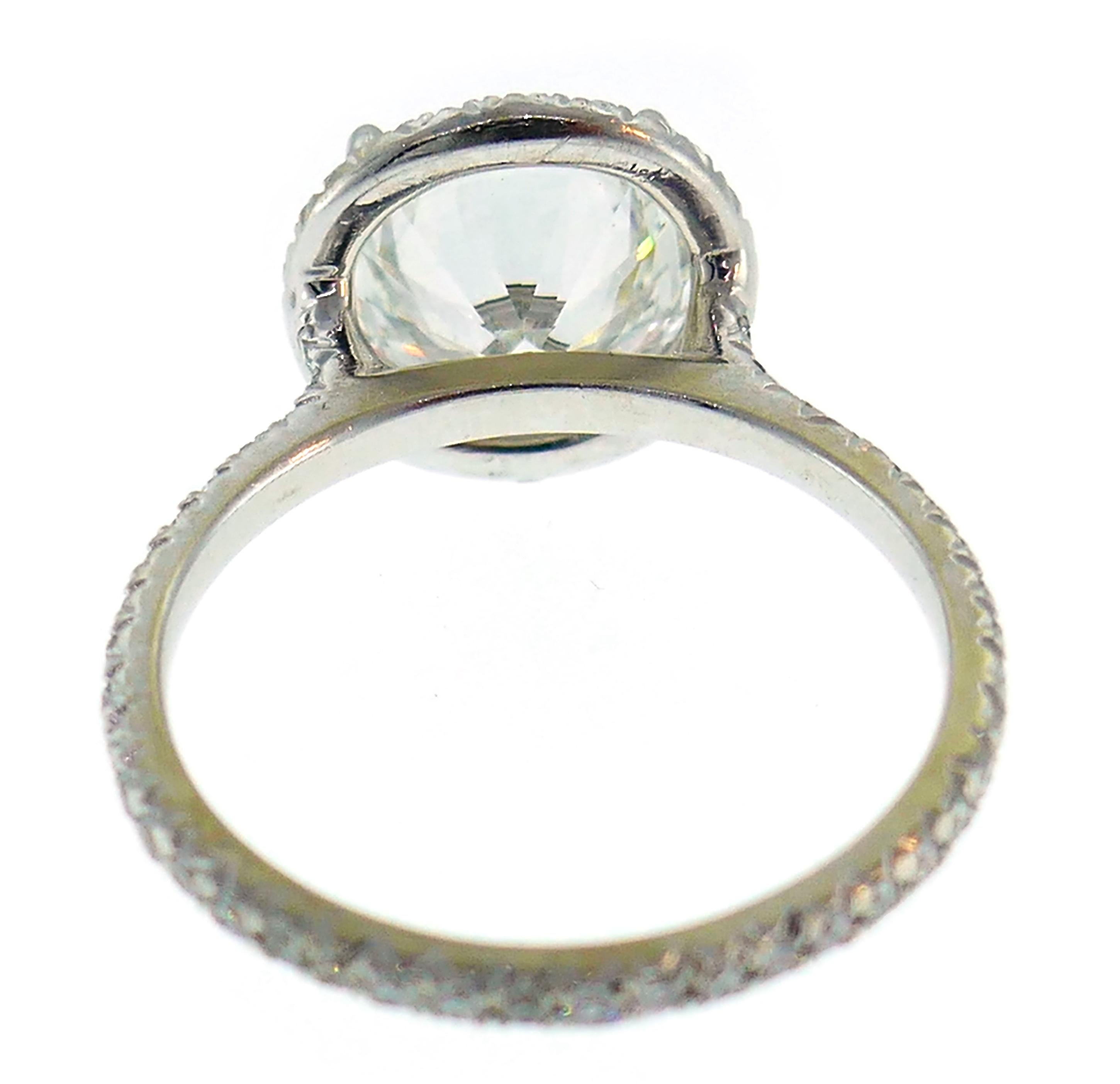 3.01 Carat Diamond G SI1 GIA White Gold Ring For Sale 1