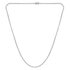 Collier tennis en or blanc 14 carats avec diamants de 3,01 carats