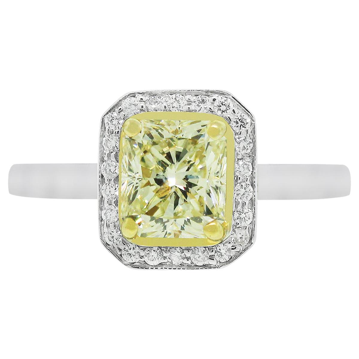 3.01 Carat Fancy Yellow Diamond Engagement Ring