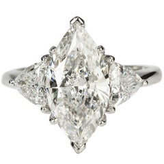 3.01 Carat Marquise Diamond Platinum Ring
