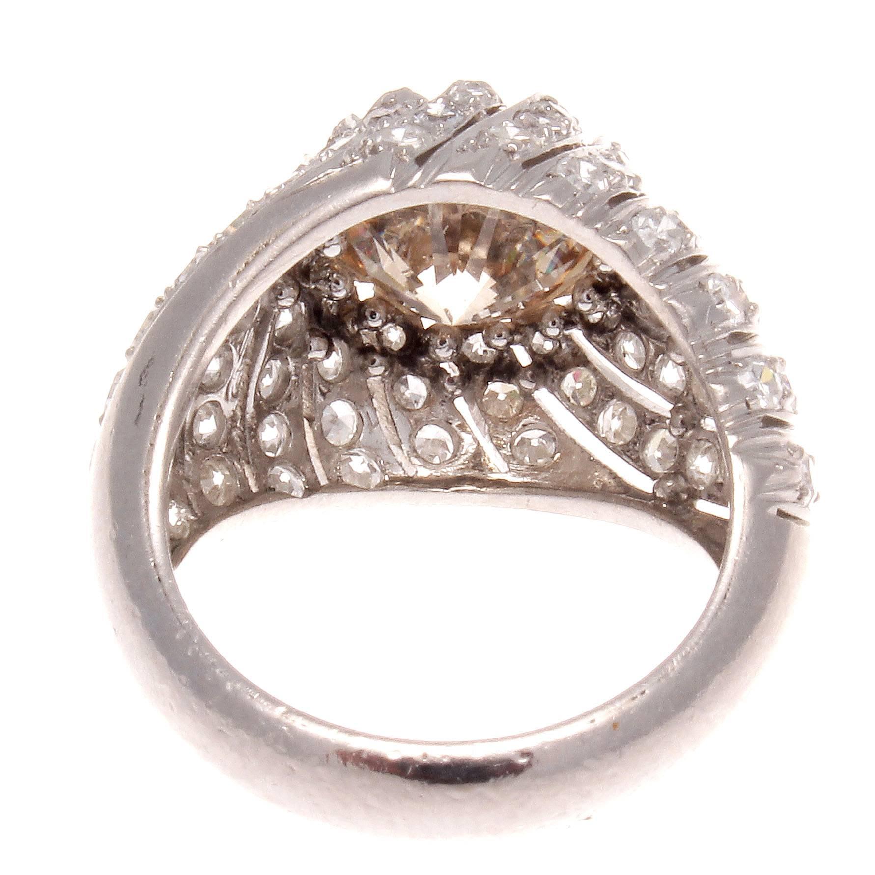 3.01 Carat Natural Fancy Colored Diamond Platinum Ring In Excellent Condition In Beverly Hills, CA