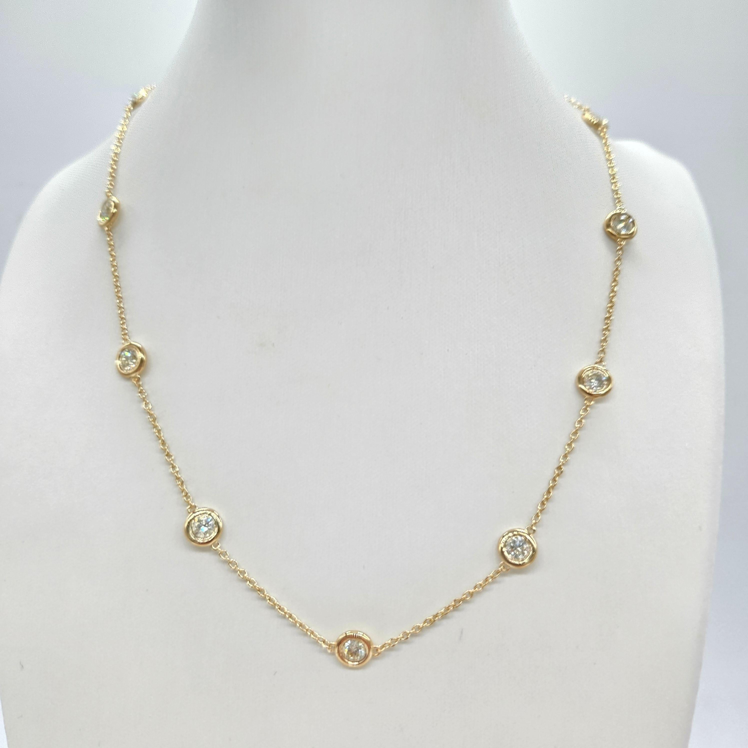 Natural Diamond by the Yard Necklace – 14K Italian Yellow Gold

Elegance meets timeless craftsmanship with this stunning Diamond by the Yard necklace, beautifully crafted in solid 14K Italian yellow gold. Featuring 10 dazzling natural diamond