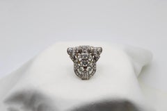 A 3.01 Carat Old European Brown, Green, White, Yellow Diamond Deco Brooch