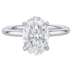 3.01 carat Oval Shape Diamond Platinum Engagement Ring