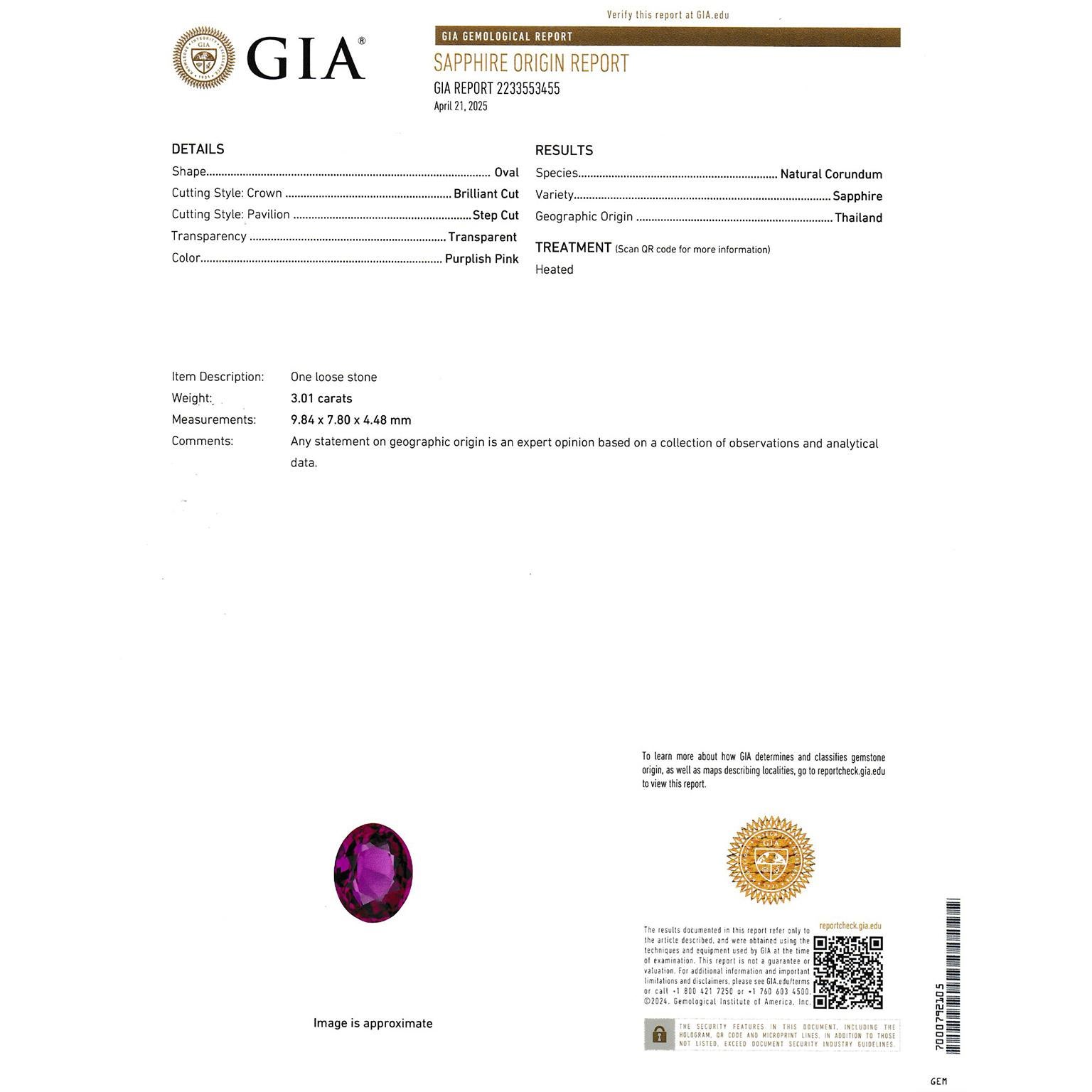 3,01 Karat Rosa Saphir Art Deco Ring im Angebot 5