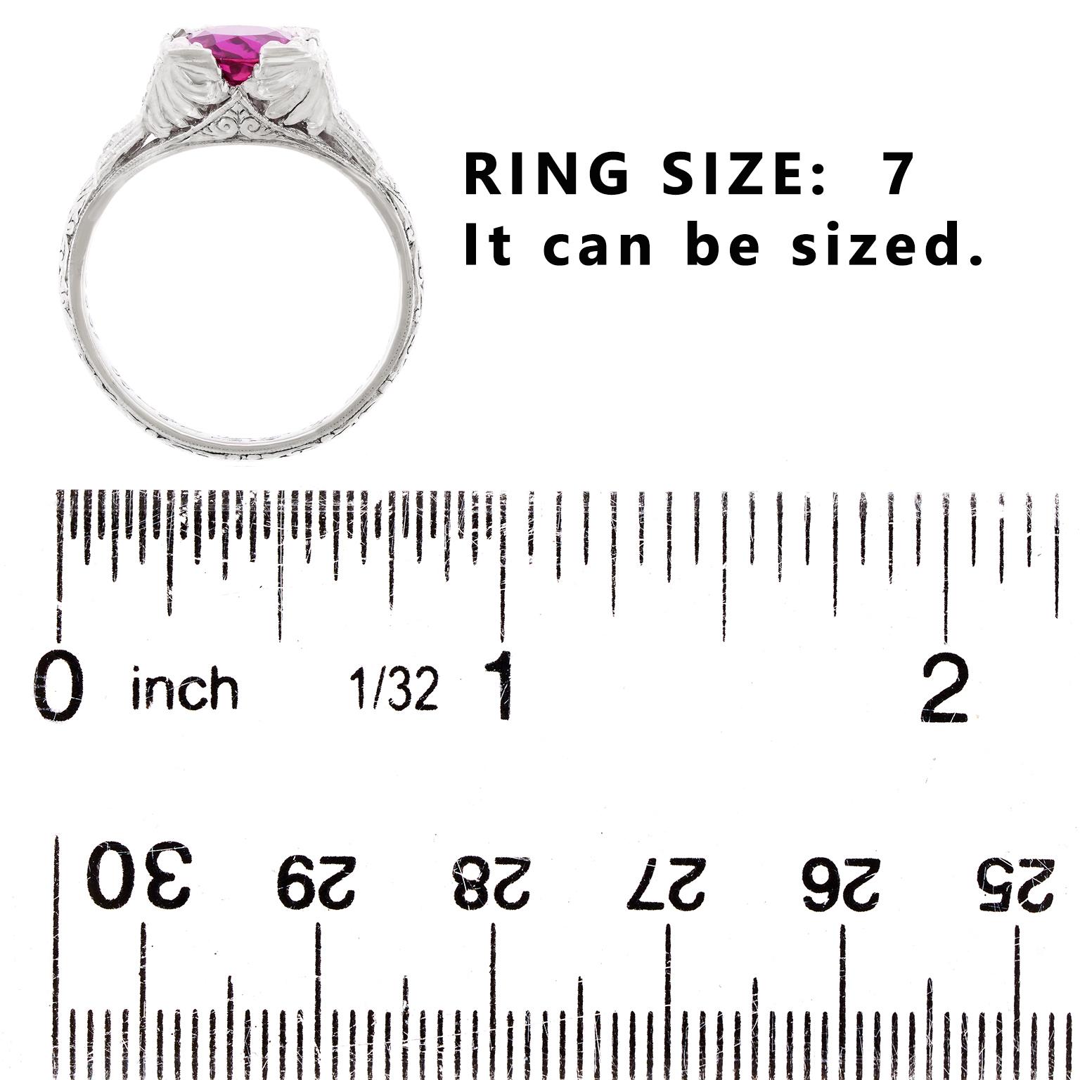 3,01 Karat Rosa Saphir Art Deco Ring im Angebot 1