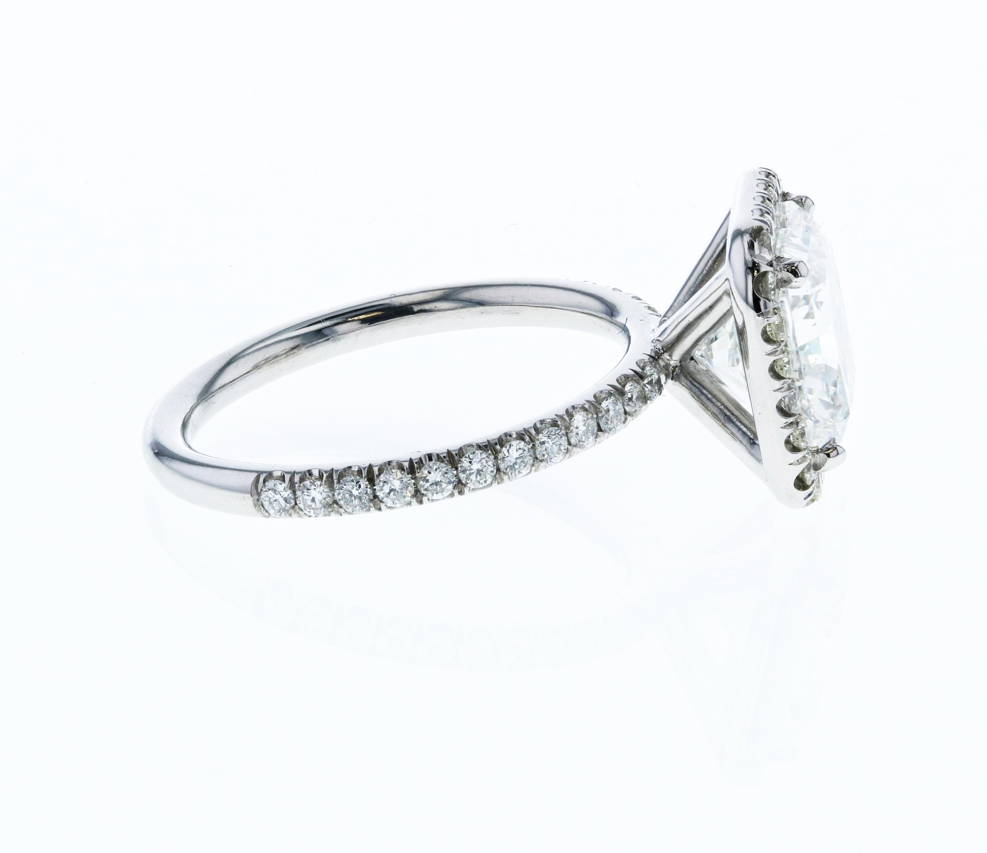 One of the more luxurious cuts of diamonds are radiant cuts. Radiants can be more elongated or square and straddle the edge between being a cushion shape and a princess cut. Radiant cuts combine the best of both worlds. 

This gorgeous 3.01 carat
