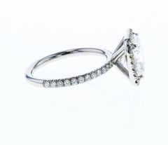 3.01 Carat Radiant Cut Diamond Engagement Ring GIA in Platinum Diamond Halo