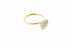 3.01 Carat Round Diamond Engagement Ring in Yellow Gold 'GIA'