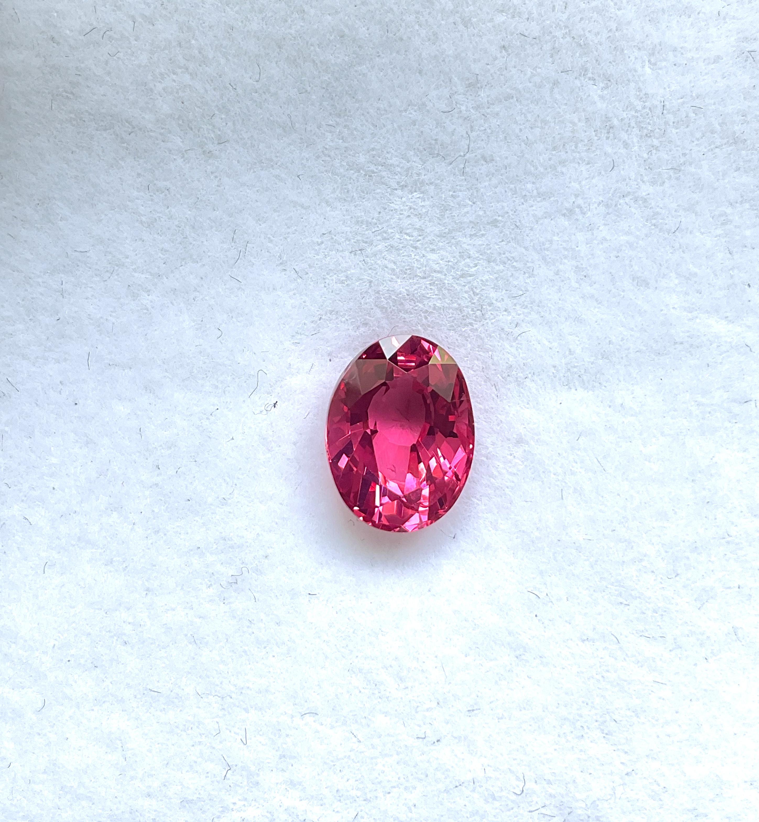 3.01 Carats Tanzania Pink Spinel Top Quality Cut stone For Jewelry Natural Gem 6