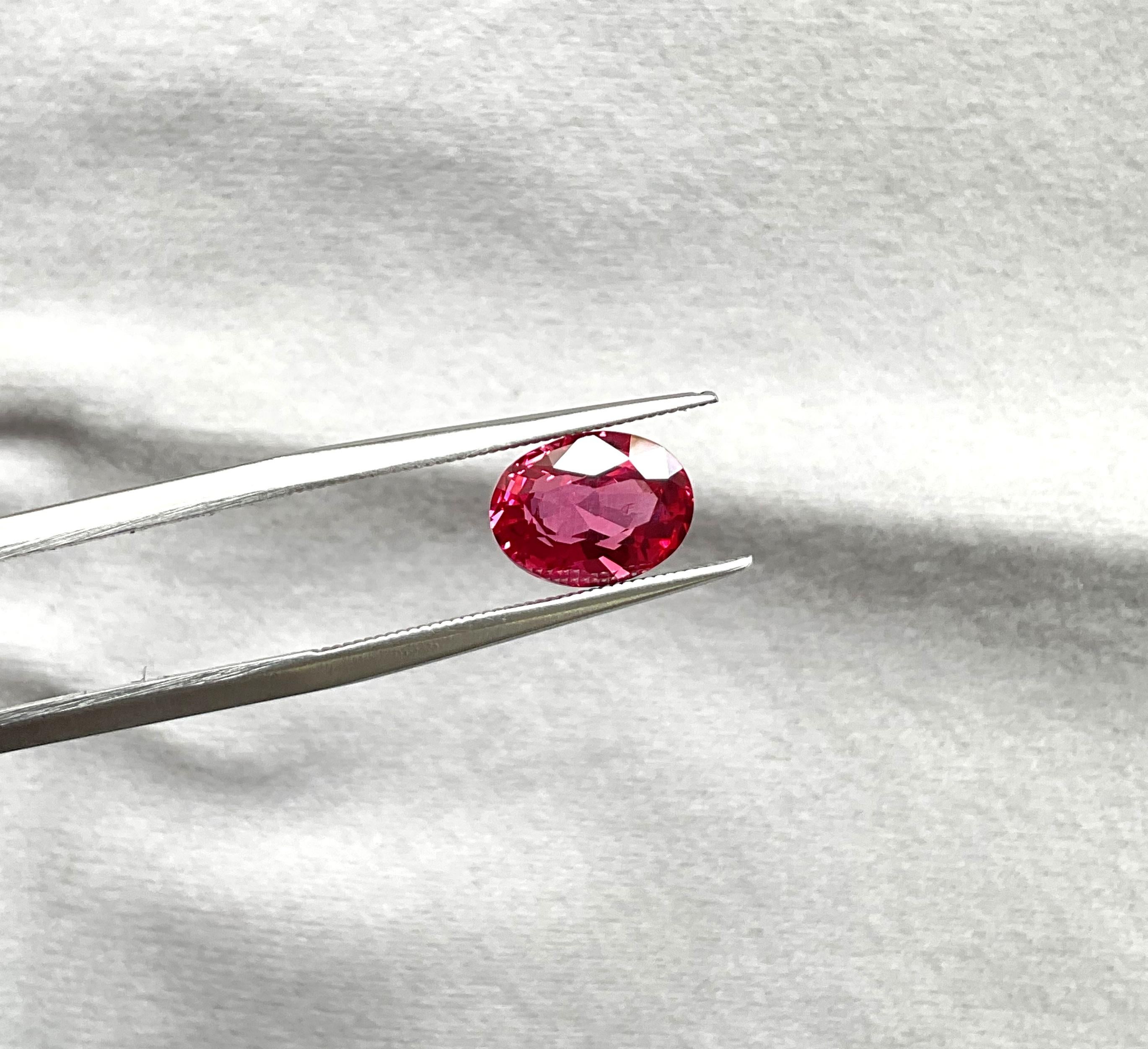 Women's or Men's 3.01 Carats Tanzania Pink Spinel Top Quality Cut stone For Jewelry Natural Gem