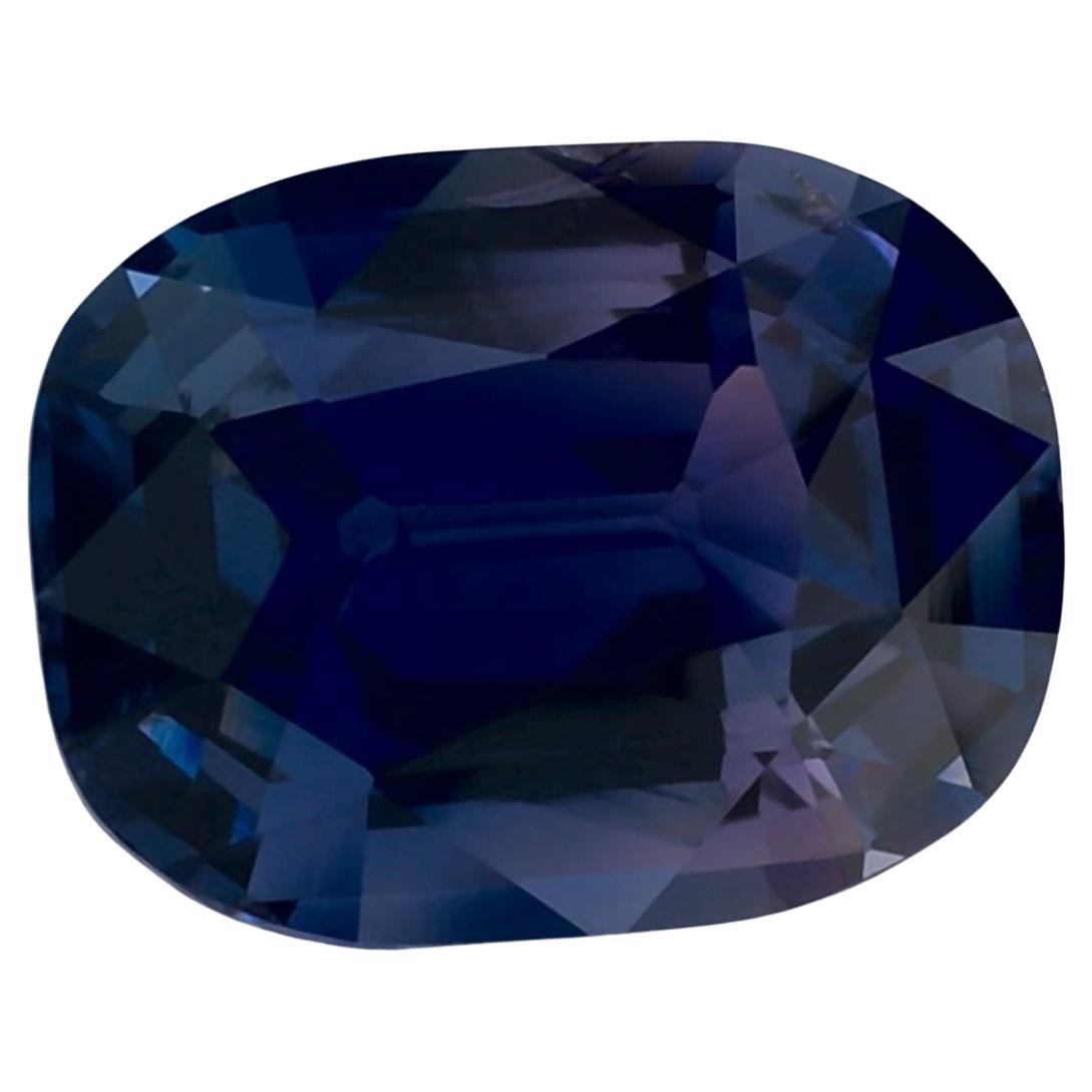 3.01 carati di zaffiro blu a cuscino certificato, gemma sfusa