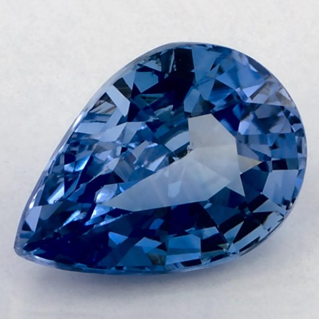 3,01 Karat blauer Saphir Birne zertifiziert loser Edelstein (Tropfenschliff) im Angebot