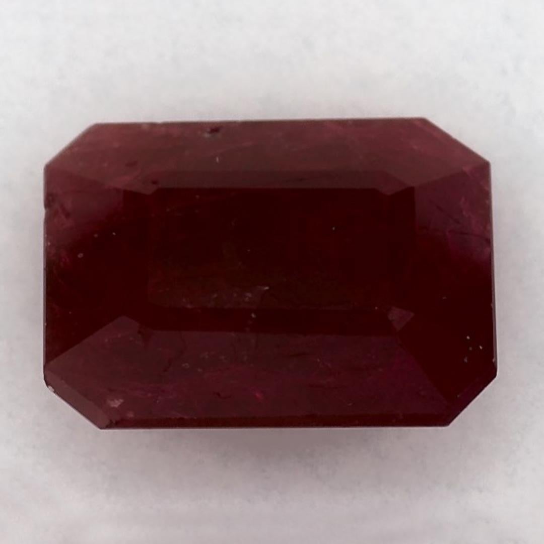 Women's 3.01 Ct Ruby Octagon Cut Loose Gemstone