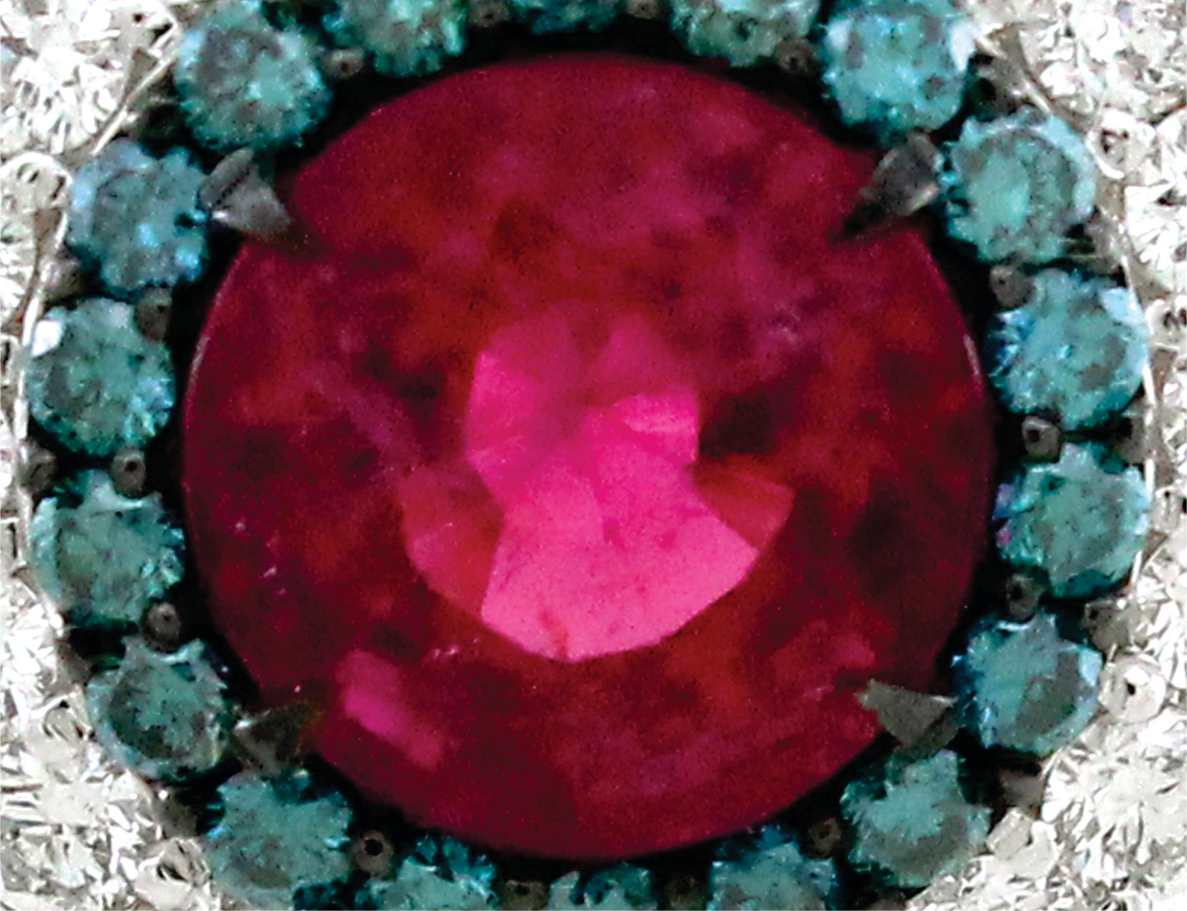 Taille ronde Bague avec tourmaline de 3,01 carats et diamants de 2,18 carats en vente