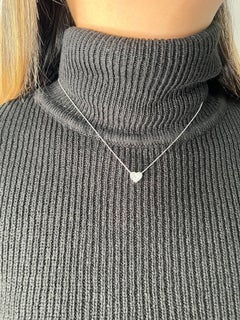 Heart Cut 14K (or 18k upon request) Yellow Gold Diamond Solitaire Necklace