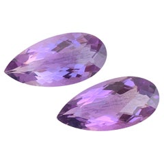 30.10 Carat Natural Purple Loose Amethyst Gemstone Pairs for Earrings Jewelry