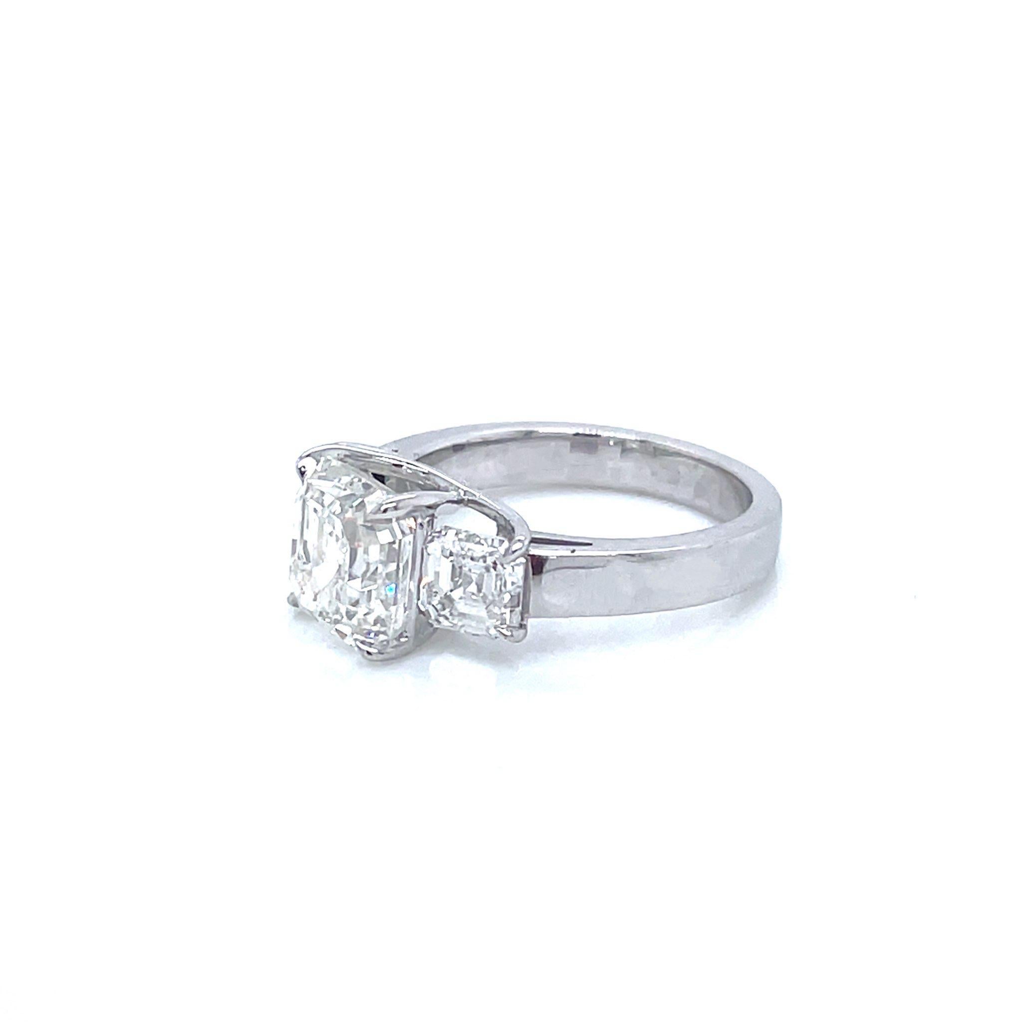 For Sale:  3.01ct Central Stone and 1.45ct Total Two Stone Diamonds with Platinum Engagemen 2