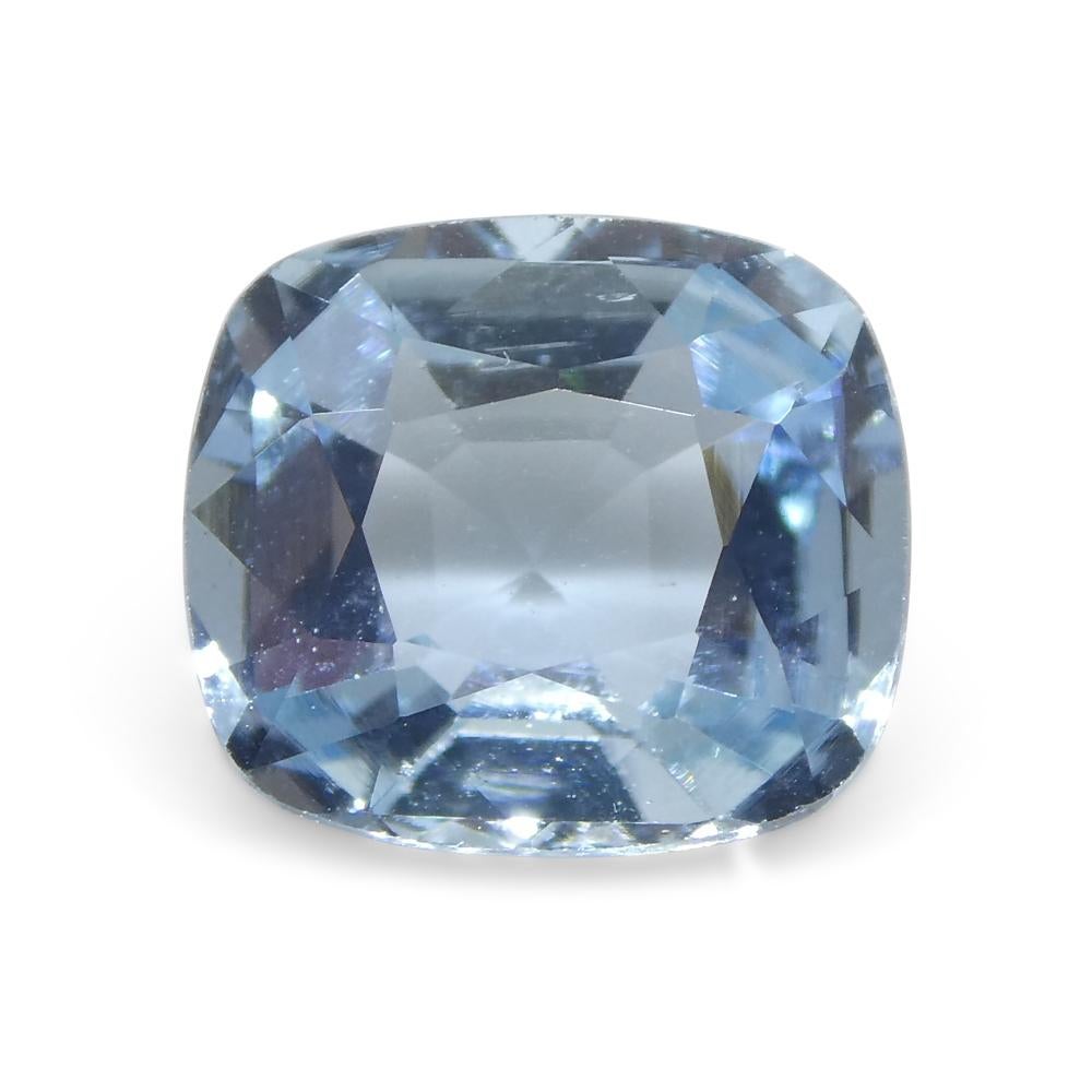 3.01ct Cushion Blue Aquamarine from Brazil In New Condition For Sale In Toronto, Ontario