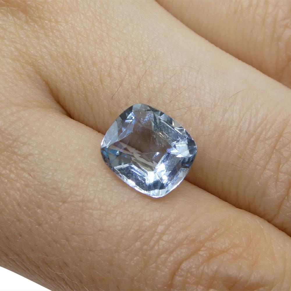 3.01ct Cushion Blue Aquamarine from Brazil For Sale 2