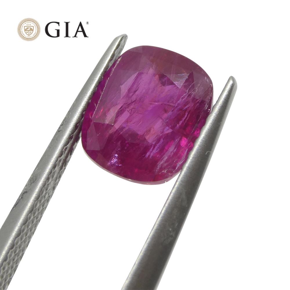 3.01ct Cushion Red Ruby GIA Certified Afghanistan Unheated  In New Condition For Sale In Toronto, Ontario