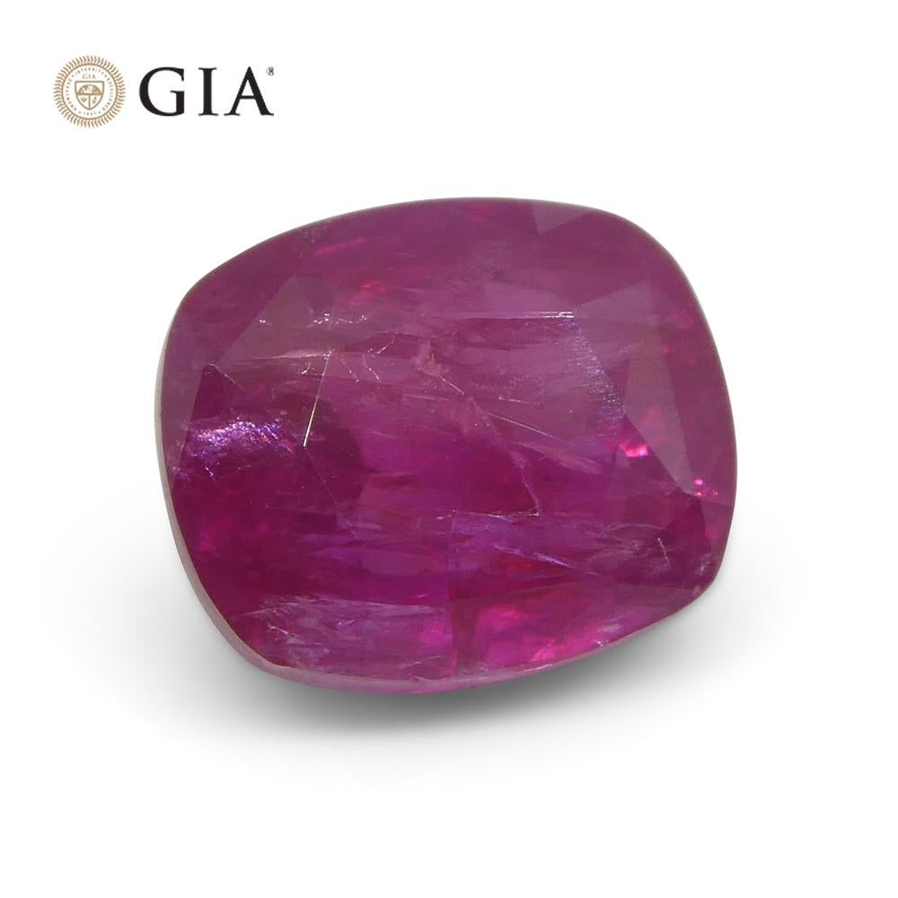 3.01ct Cushion Red Ruby GIA Certified Afghanistan Unheated  For Sale 1