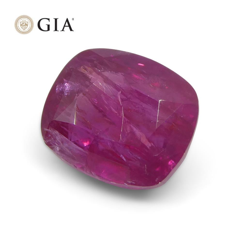 3.01ct Cushion Red Ruby GIA Certified Afghanistan Unheated  For Sale 2