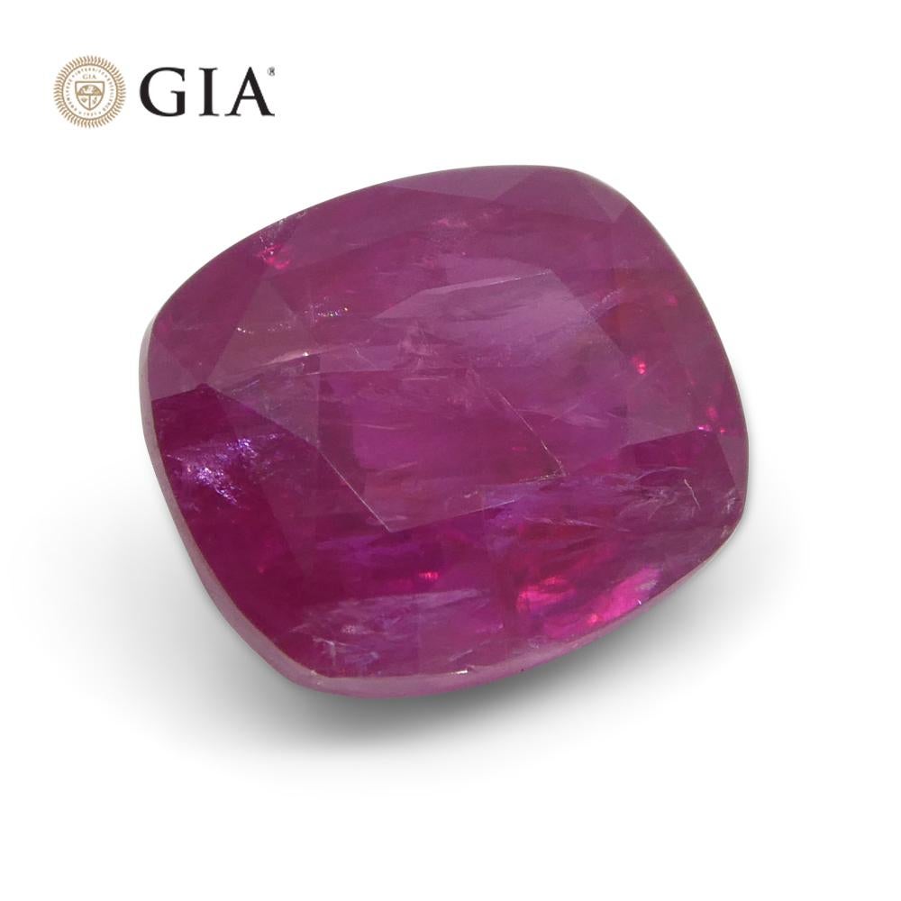 3.01ct Cushion Red Ruby GIA Certified Afghanistan Unheated  For Sale 3