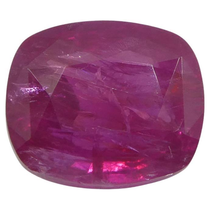 3.01ct Cushion Red Ruby GIA Certified Afghanistan Unheated  For Sale