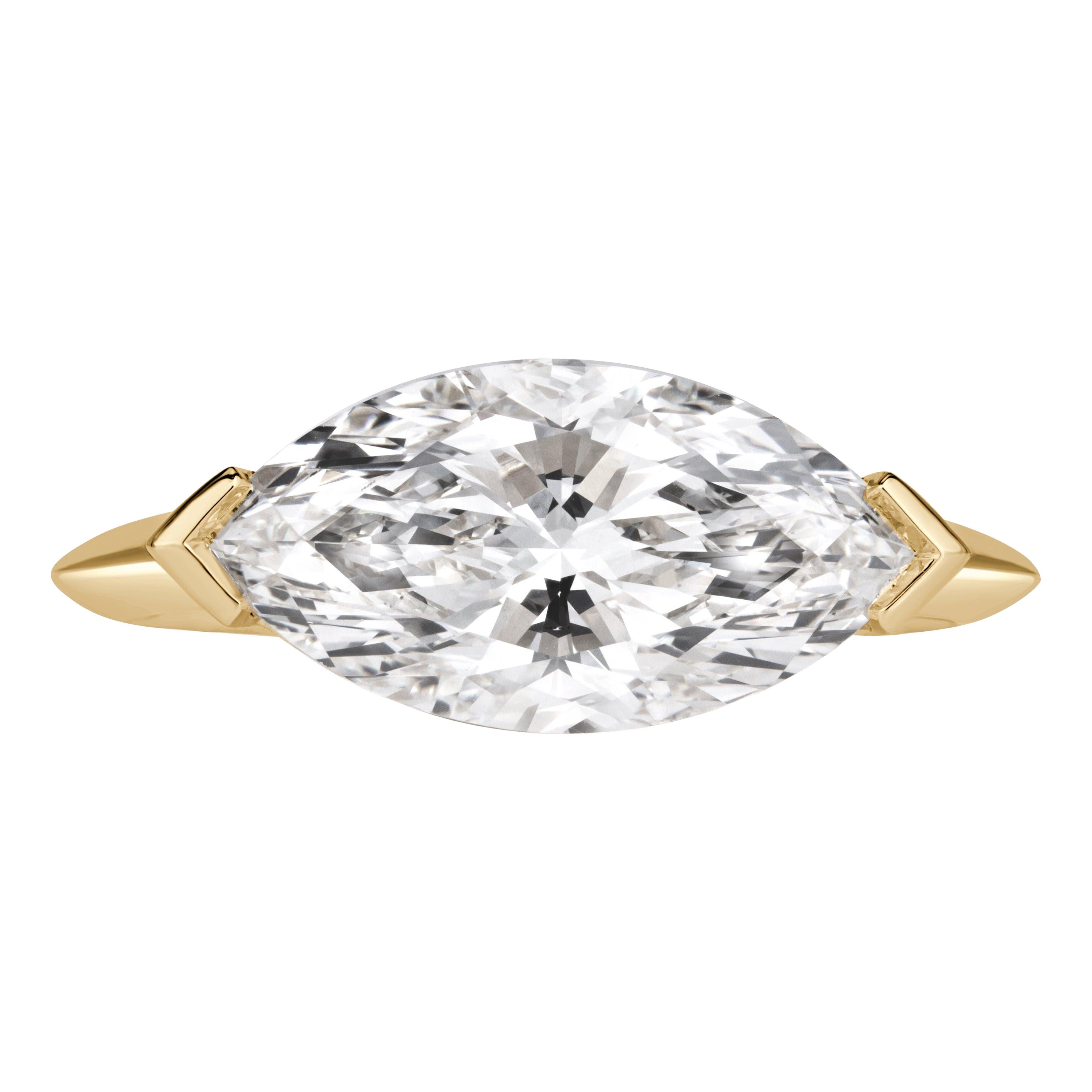 Bague de fiançailles 3.01ct Marquise Cut Lab Grown Diamond