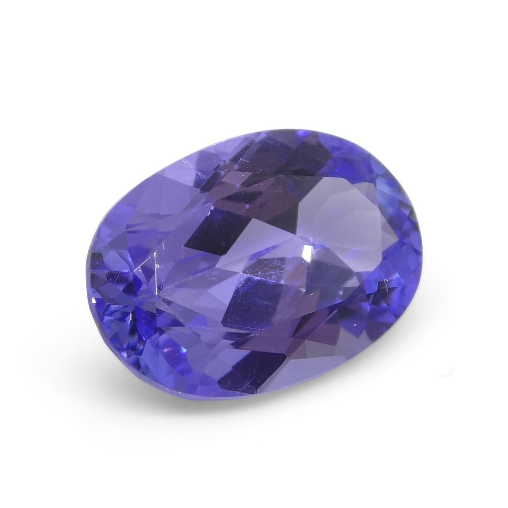 Women's or Men's 3.01ct Oval Blue Tanzanite from Tanzania For Sale