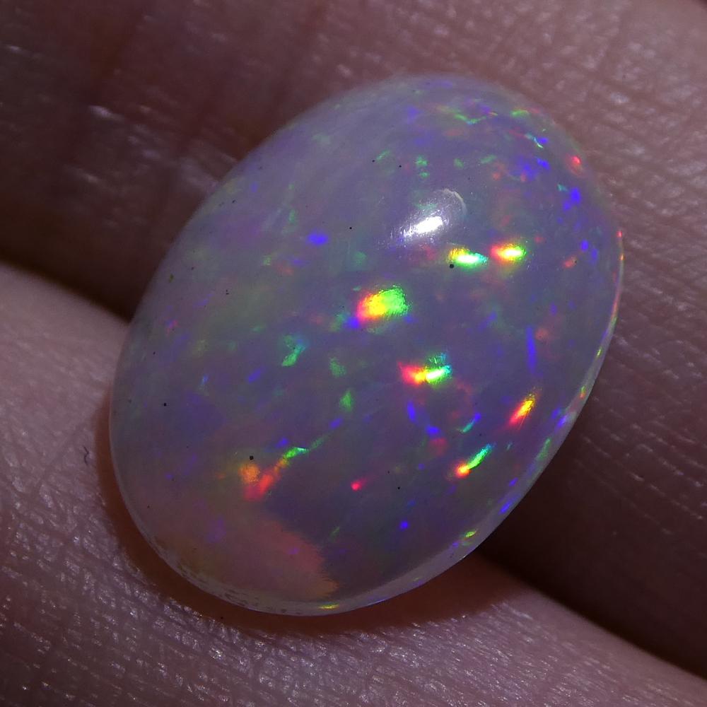 Women's or Men's 3.01ct Oval Cabochon Crystal Opal For Sale