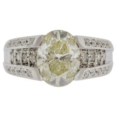 3.01ct Oval Diamond Platinum Ring