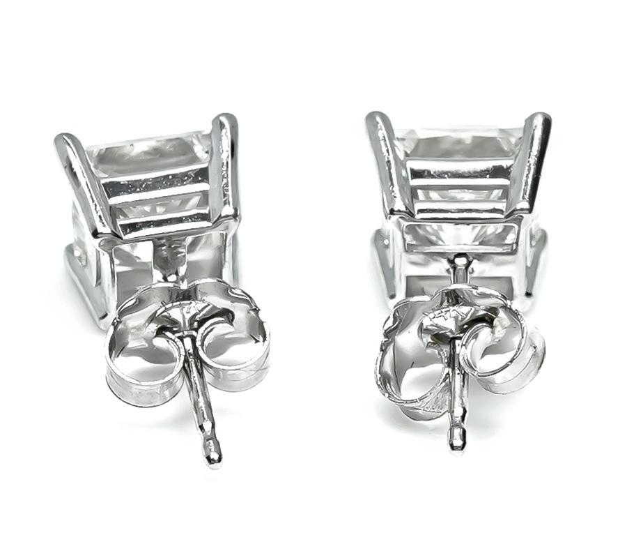 Boucles d'oreilles en diamant de 3,01ct, taille princesse Bon état - En vente à New York, NY
