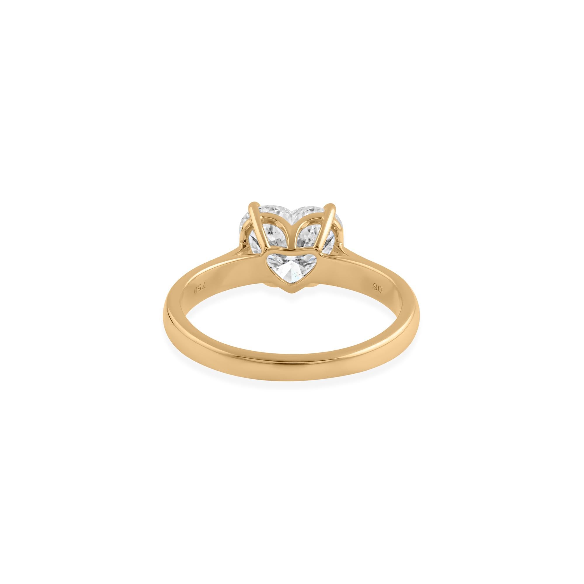 En vente :  3.01ct Solitaire Heart Diamond Engagement Ring 18k Yellow Gold Fine Jewelry Gift 4